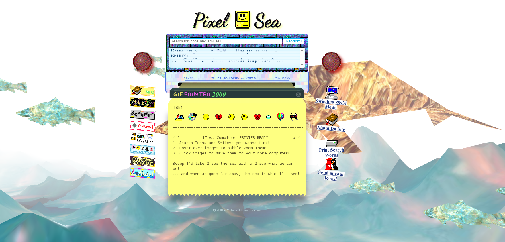 An example of a website on Melonland